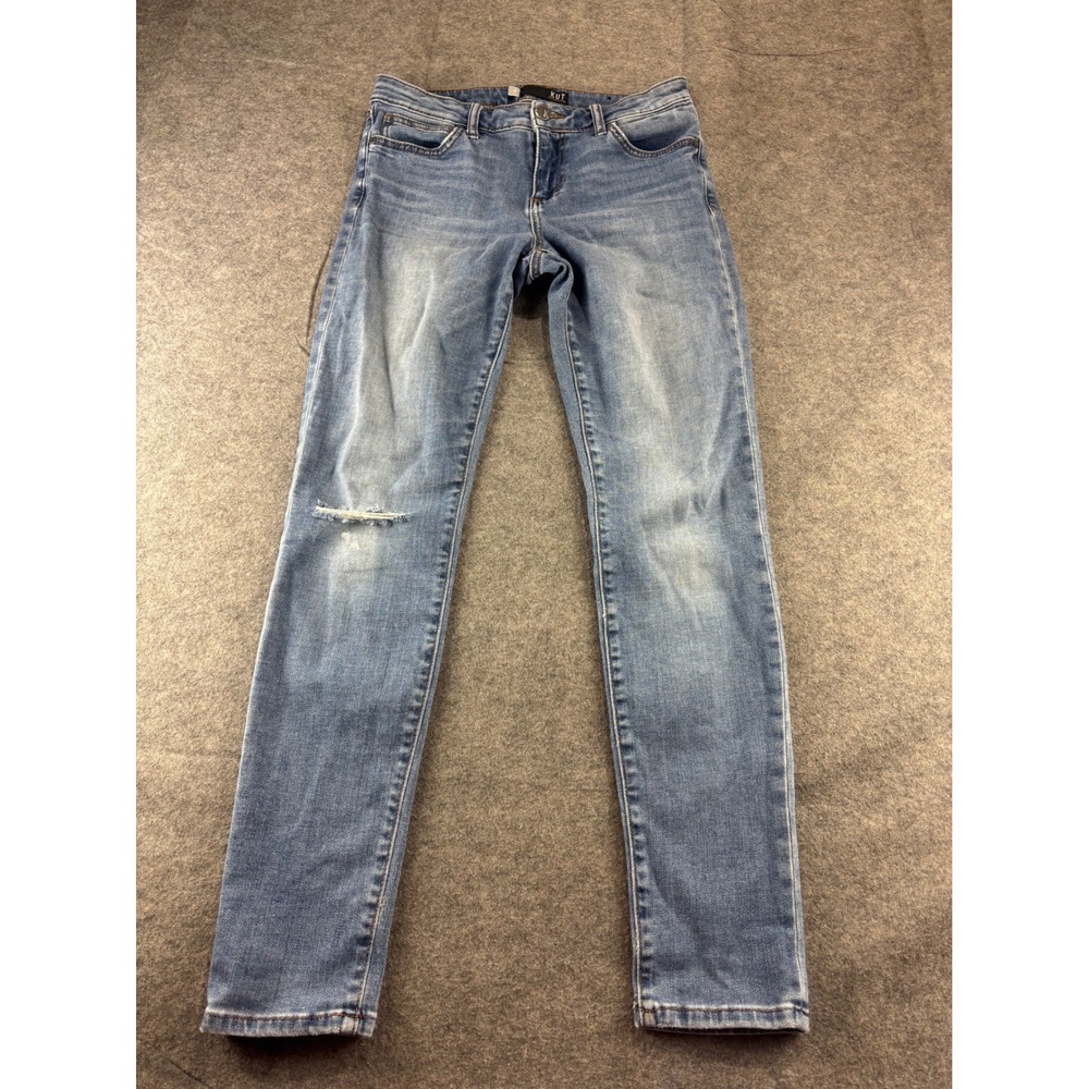 KUT from the Kloth Diana Skinny Kurvy Jeans Medium Wash Distressed Size 6